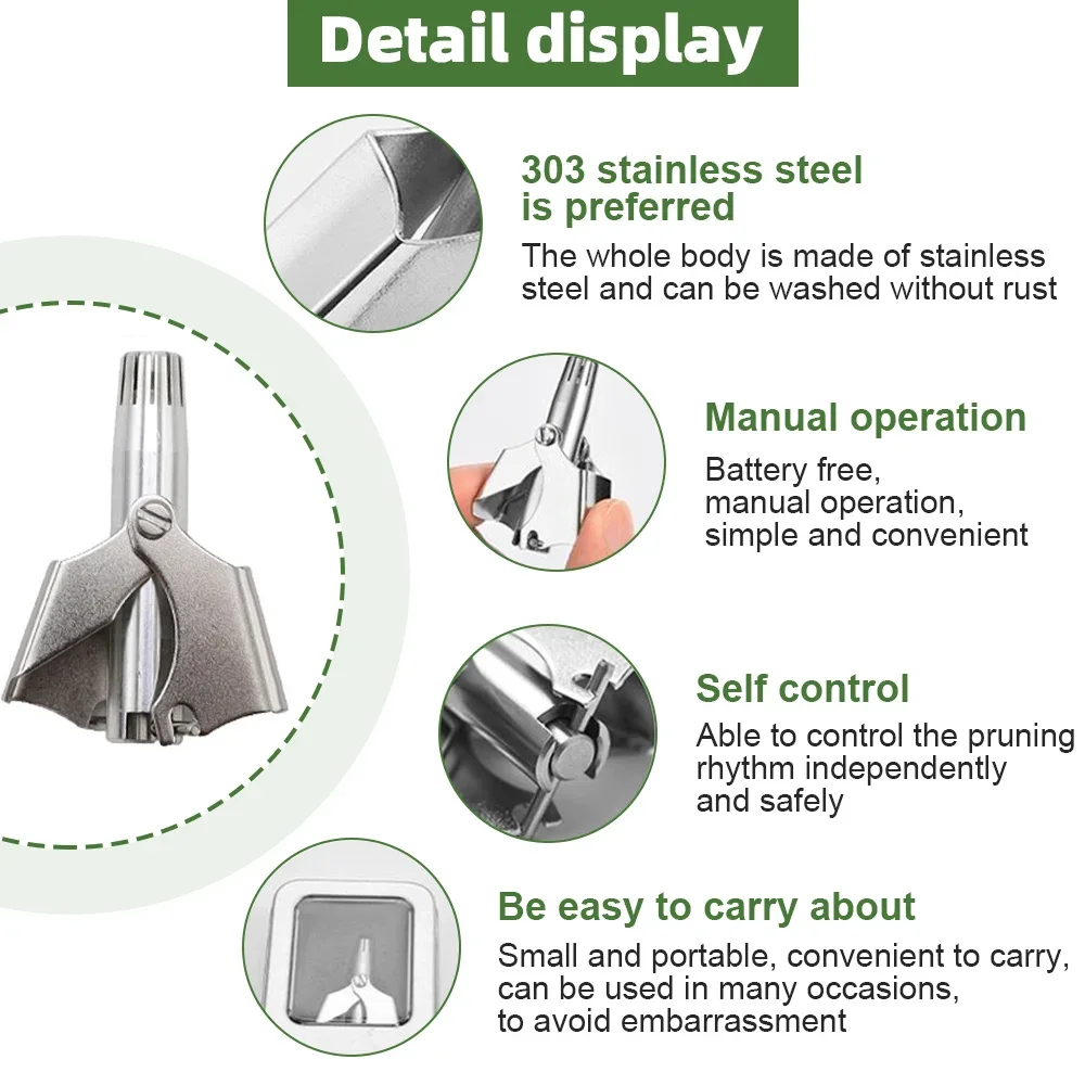Mini rifinitore per orecchie da naso impermeabile per uomo parrucchiere rasoio per rasoio da naso portatile lavabile manuale in acciaio inossidabile