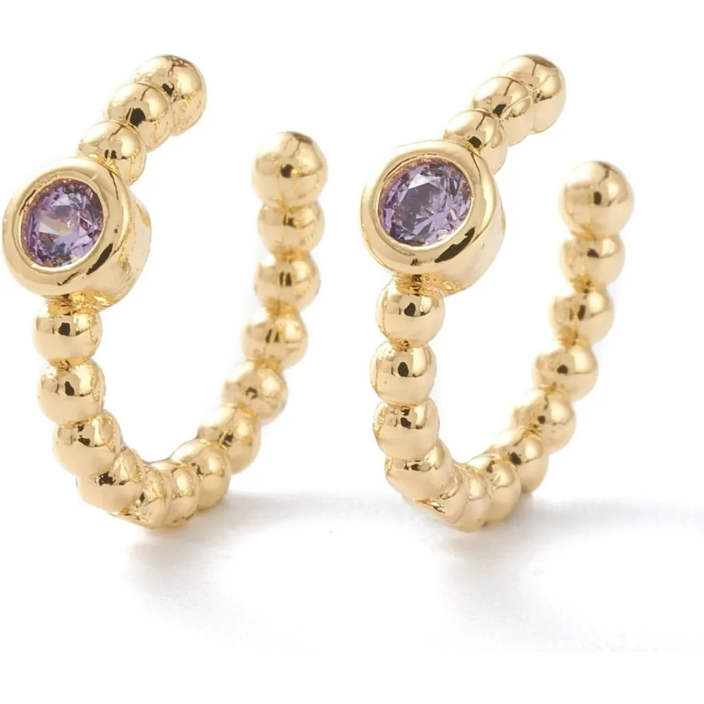 3 pares de pendientes de circonita cúbica Micro pavé de latón, pendientes de cartílago de oro Real, pendientes de orquídeas medianas, adorno