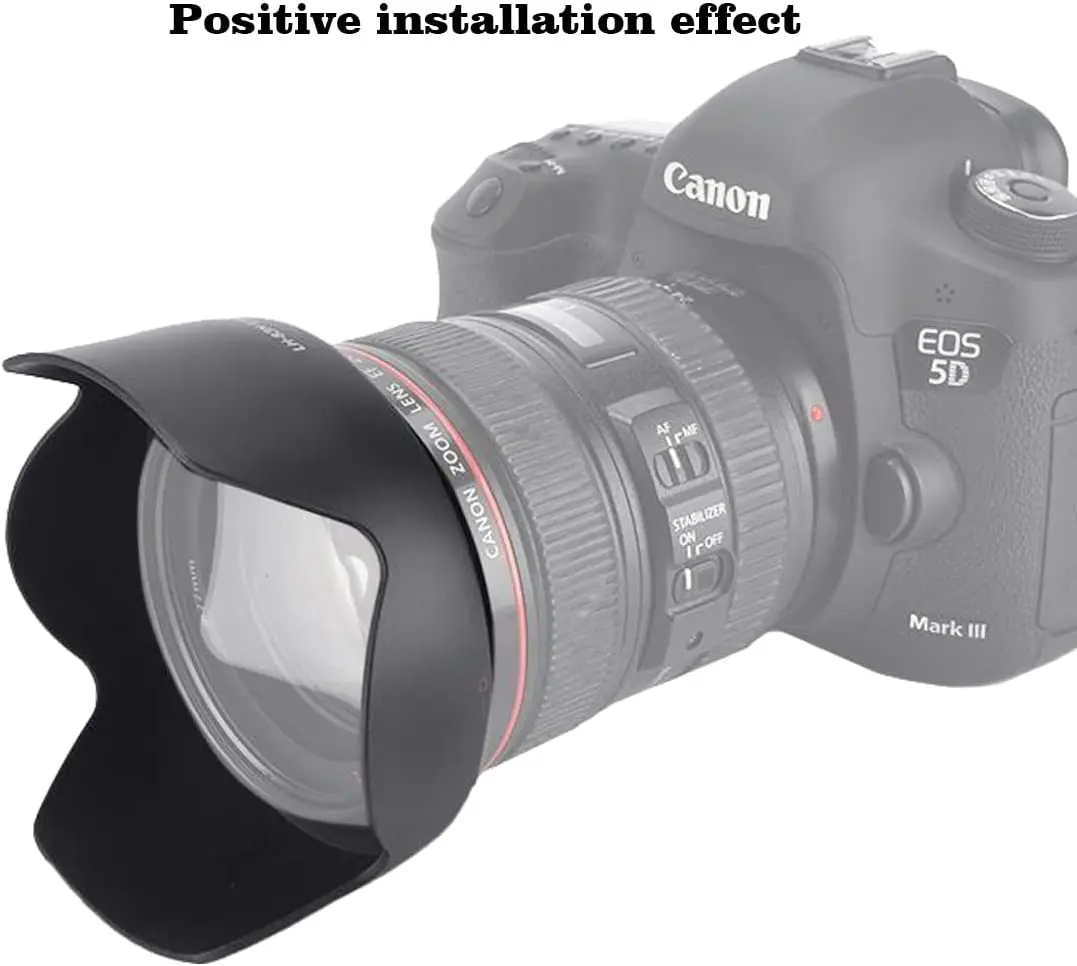 غطاء غطاء عدسة حربة EW83H لمرشح الأشعة فوق البنفسجية لكاميرات Canon EF 24-105mm f/4L هو عدسة USM 24-105 على EOS 90D 80D 70D 5D III IV 6D 7D Mark II