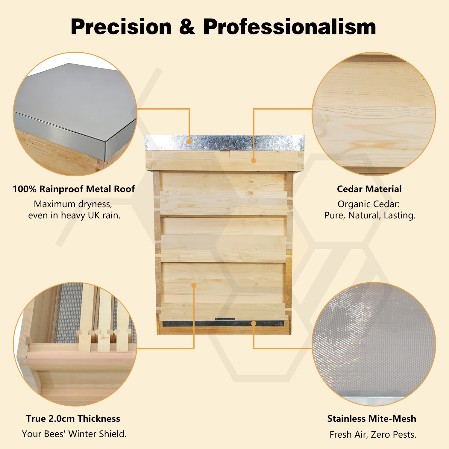 British Standard National Beehive, Wood Bee Hive Box for UK Beekeeping