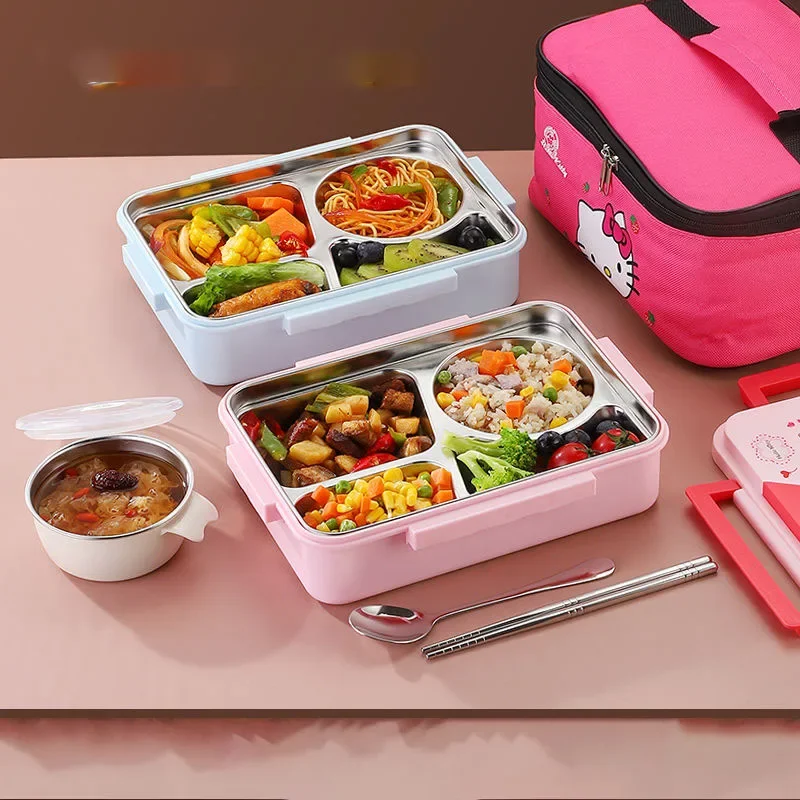 

Miniso Kuromi Hello Kittys My Melody Lunch Box Cartoon Cute 304 Stainless Steel Office Student Heat Preservation Box Girl Gift