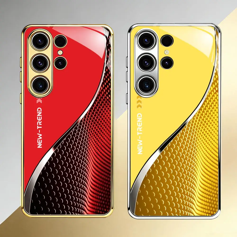 cool NEW-TREND Phone Case For Samsung S26 S25 S24 S23 S22 S21 Plus Ultra FE Edge Electroplated glass