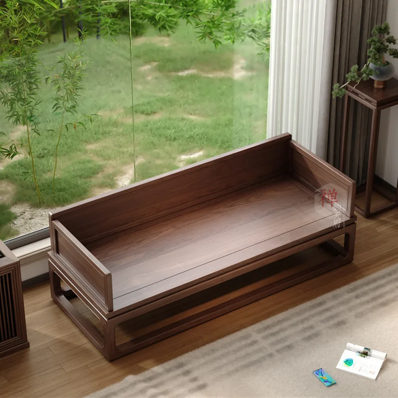 سرير أرهات من الخشب الصلب الصيني المنزلق مع أدراج، غرفة معيشة بسيطة وحديثة، شقة صغيرة، مجموعة أريكة استرخاء