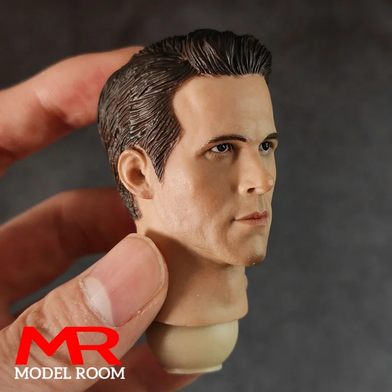 1/6 مقياس ريان رينولدز نحت الرأس مع الرقبة البلاستيكية الذكور الجندي رئيس نحت نموذج صالح 12 ''الجندي عمل الشكل دمى الجسم #3