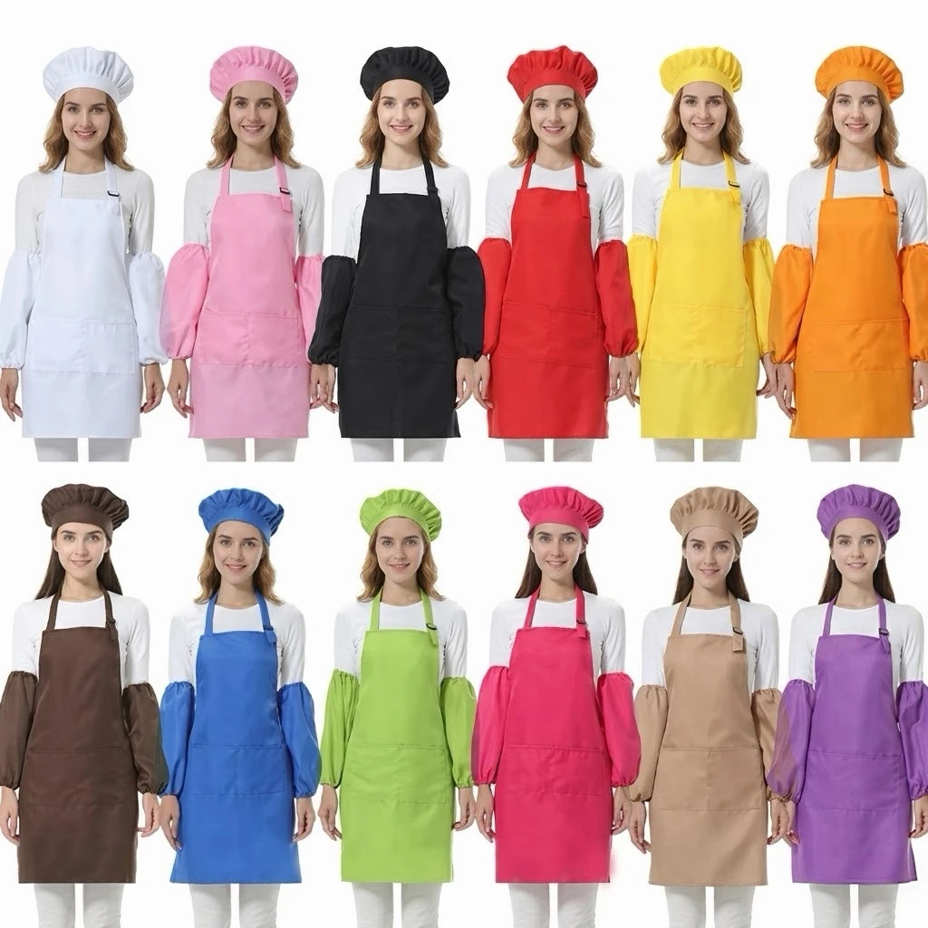 Adult Polyester Hanging-Neck Apron for Kitchen Restaurant Cooking Baking Waiter Work Customizable Fashion Delantal Print  Logo