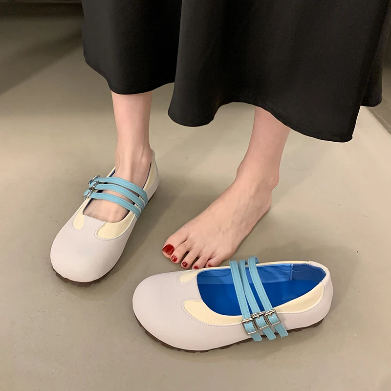 2024 New Women Mary Jane Shoes Fashion Ladies Shallow Soft Sole Non Slip Shoes Women's Comfort Walk Flats Female Shoes Soft Sole