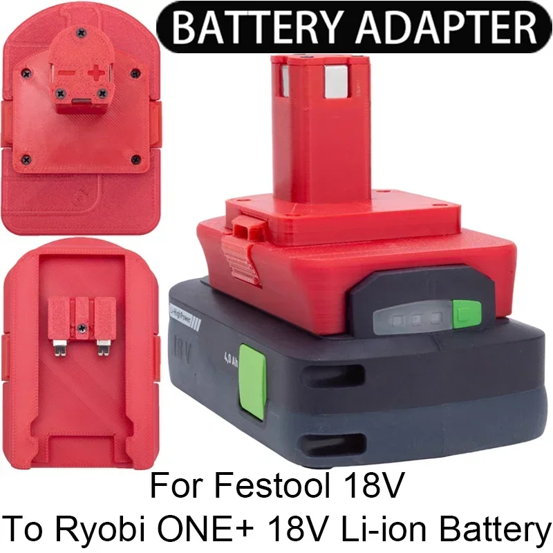 

Adapter/Converter for Ryobi ONE+ 18V Li-Ion Tools Convert to Festool AIRSTREAM 18V Li-Ion Battery Adapter