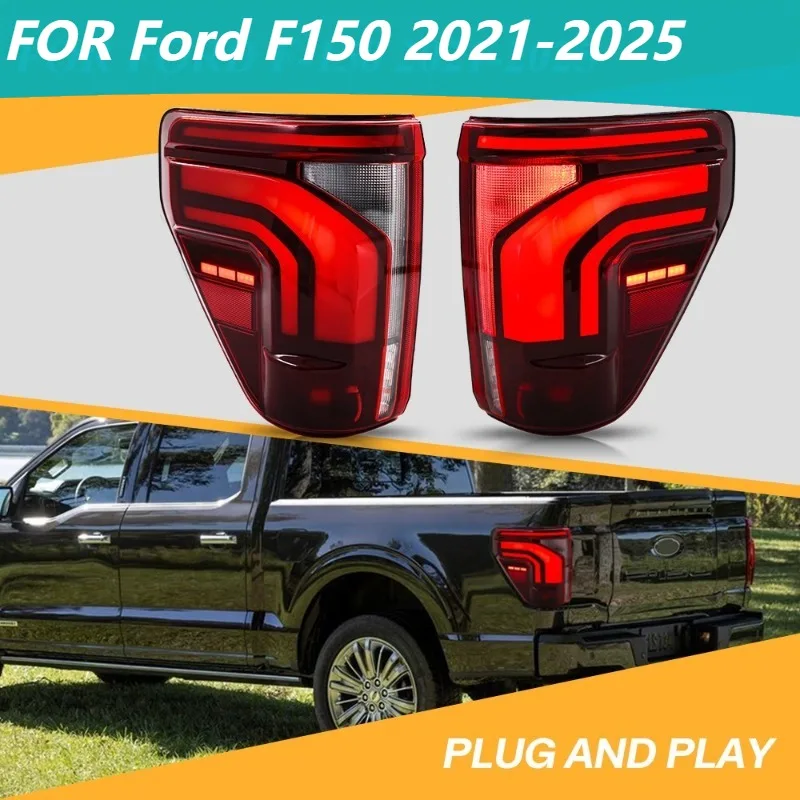 

Полностью светодиодные задние фонари для Ford F150 2021-2025, красная пара ламп левый + правый