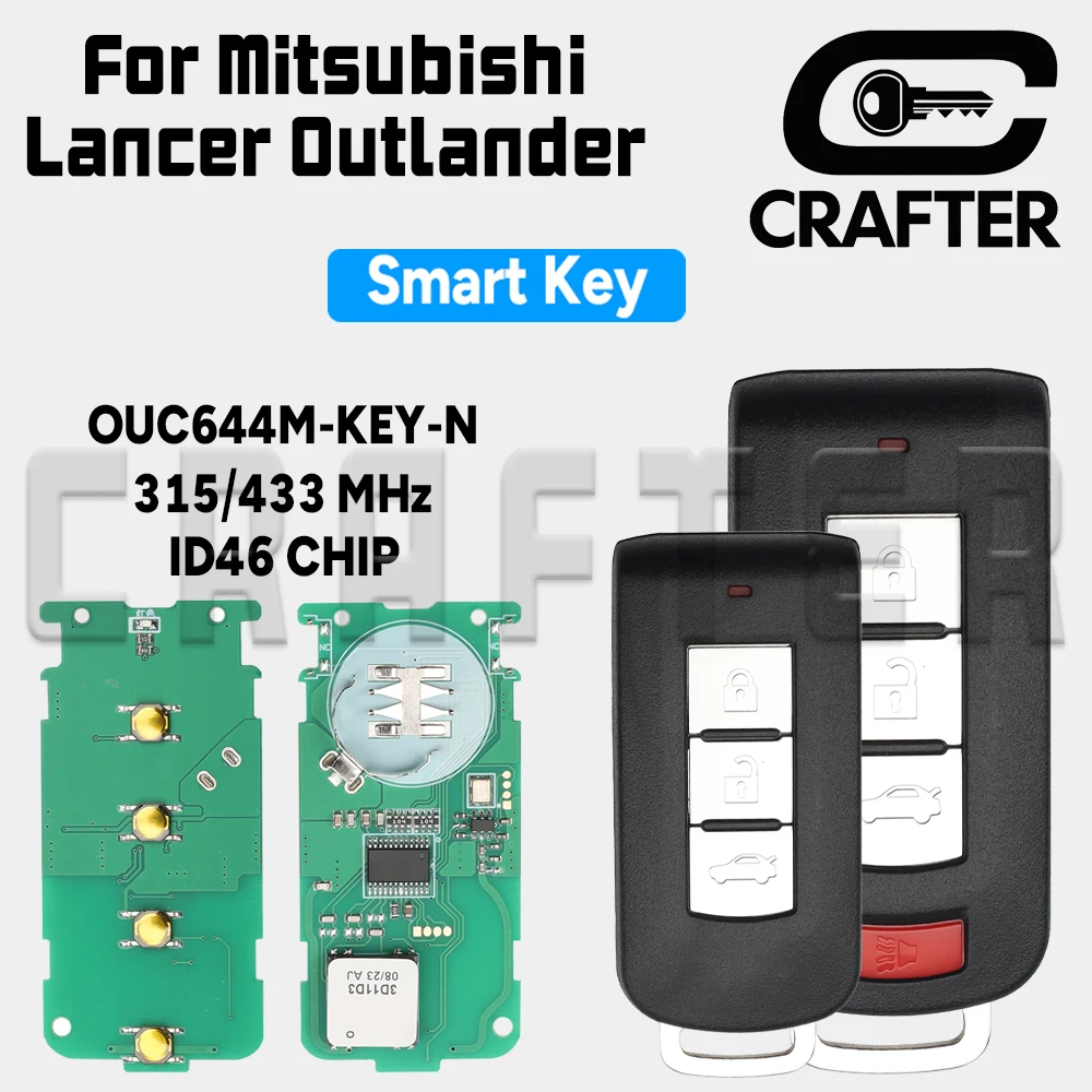 

Ключ Crafters OUC644M-KEY-N ID46 чип 315/433 МГц умный автомобильный ключ для Mitsubishi Lancer Outlander Galant RVR Pajero Shogun Montero