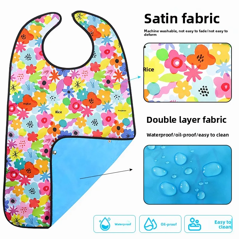 

NEW Adult Bib Waterproof Spill Proof Design Clothing Protector Lightweight Foldable For Mealtime Mess