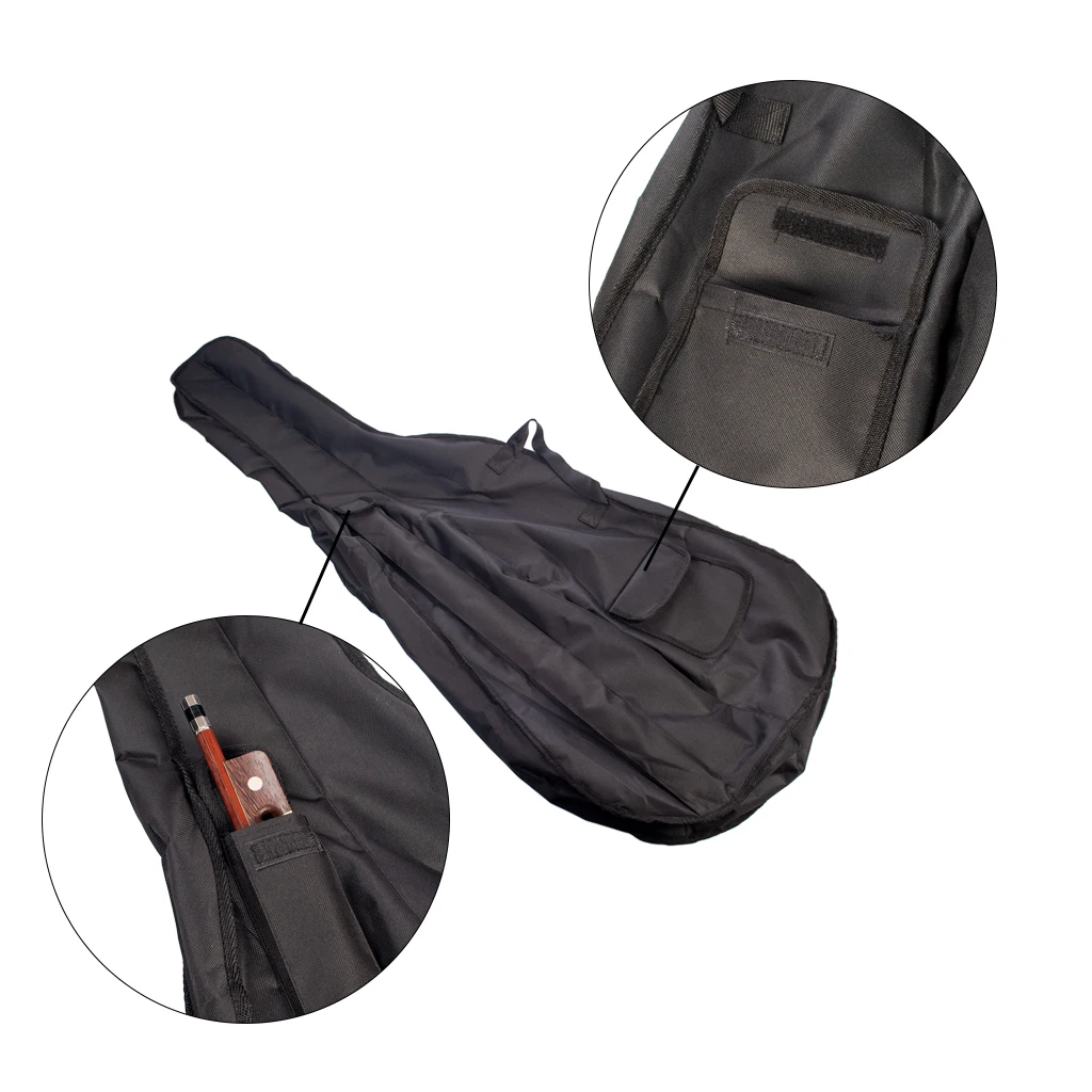 Mugig 4/4 3/4 1/2 1/4 1/8 Size Cello Bags Violoncello Case Acoustic& Electric Cello Stradi Carry Strap Gig Bag Bow Rosin Pocket