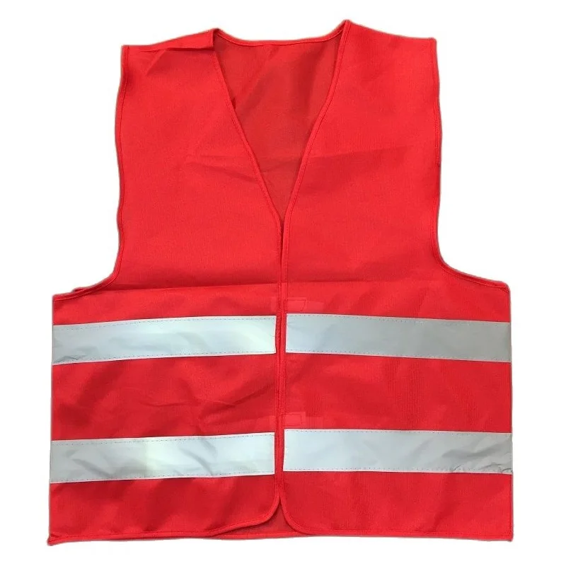 Fluorescent Red Warning Reflective Safety Vests