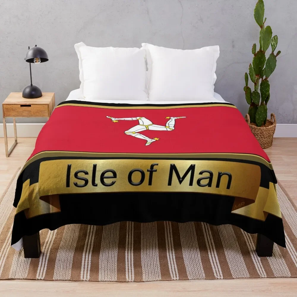 

Isle of Man Flag Stickers, Gifts and Products - Named Throw Blanket Plaid on the sofa Camping Picnic Blankets