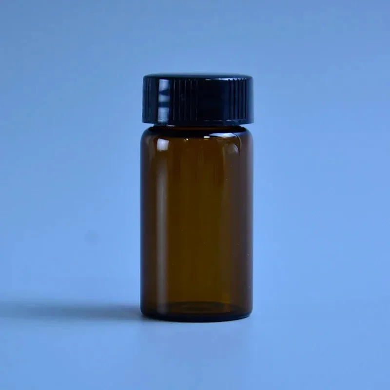 LAB 3ml to 50ml Amber clear Glass sample bottles brown screw-mouth essential oil bottle Lab vial Chemistry Glassware e