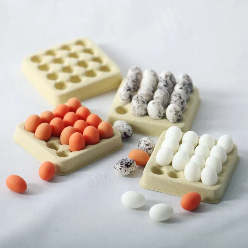 Miniature Food Toys Mini Egg with Trays Or Basket Model For Barbie OB11 Doll 1/12 Dollhouse Kitchen Accessoire Kids Pretend Play