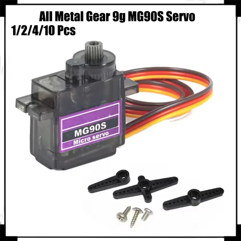 MG90S Servo 1/2/4/10 Pcs All Metal Gear 9g SG90 Upgraded Version For Helicopter Plane Boat Car MG90 9G Trex 450 RC Robot