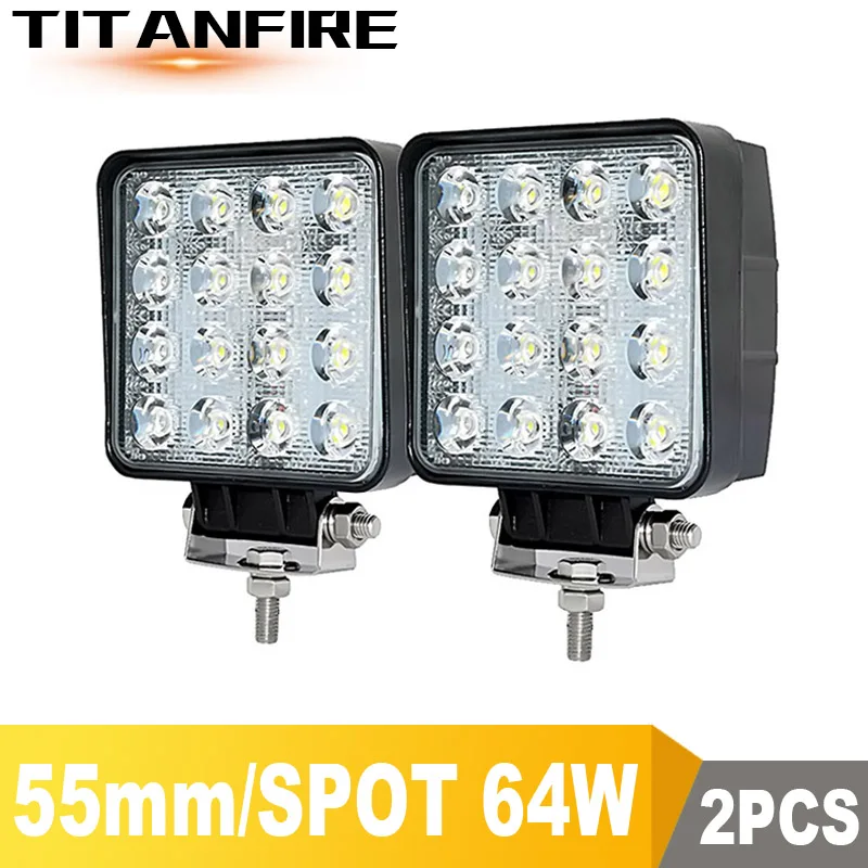 

ZK30 DS 4x4 LED Spot/Flood Work light 9-30V Car 48W 6000LM 64W 8000LM Off Road Led light bar Vehicle SUV Car 12V 24V 6000K