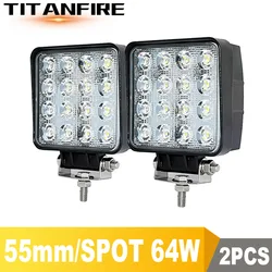 ZK30 DS 4x4 LED Spot/Flood Work light 9-30V Car 48W 6000LM 64W 8000LM Off Road Led light bar Vehicle SUV Car 12V 24V 6000K