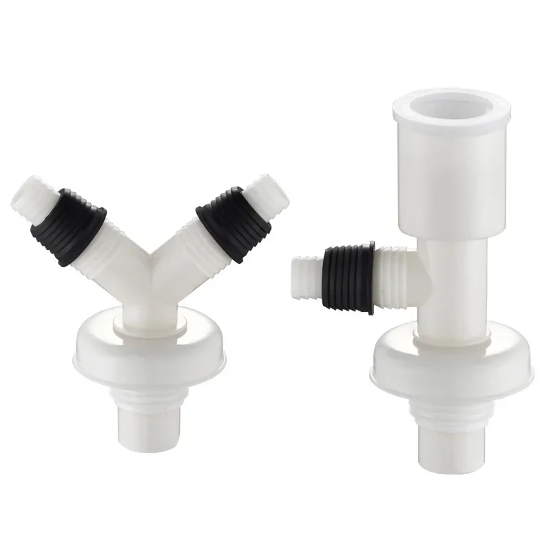 Washing Machine Sewer Tee PVC Drainage Pipe Three-way Floor Drain Special Connector Y-type Double Bifurcation Deodorant Overflow