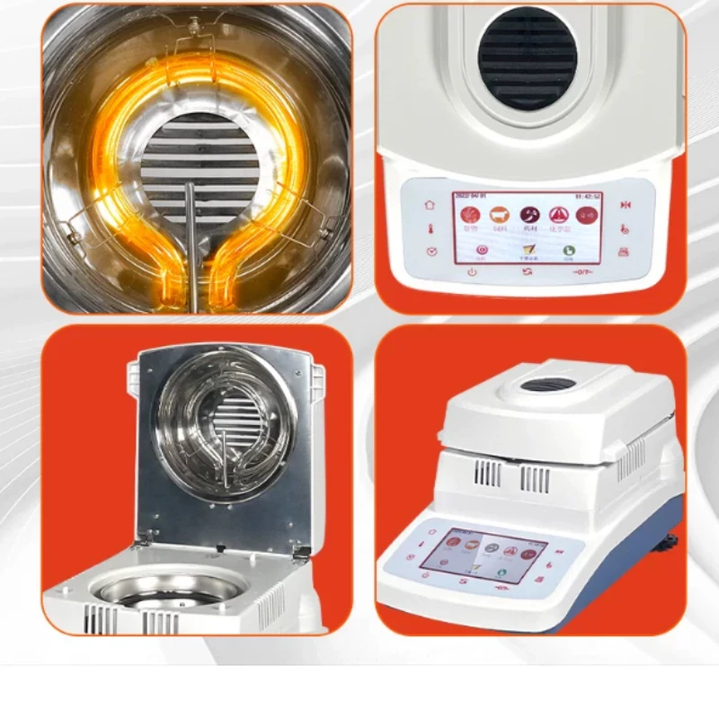 DHS-10A Halogen Moisture Analyzer, Automatic Fast Water Content Tester for Grain Food Plastic