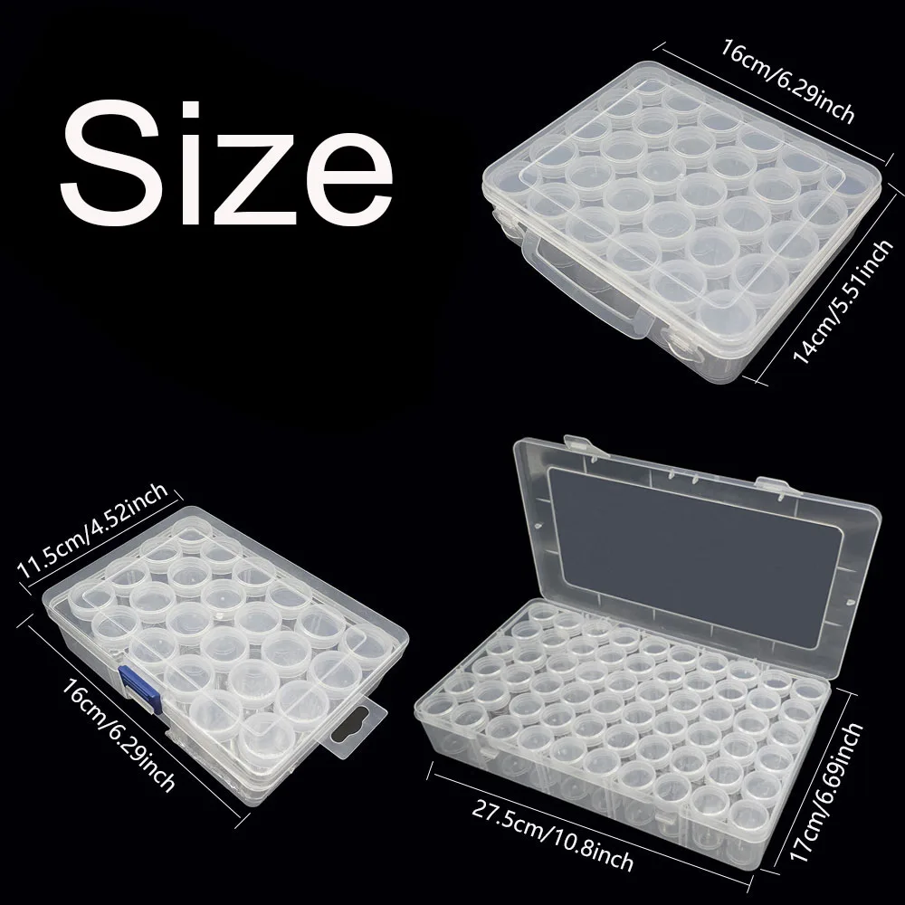 24/30/60 Bottles Diamond Painting Container Case With Number Stickers Labels Stickers Beads Storage Box Organizer Tools