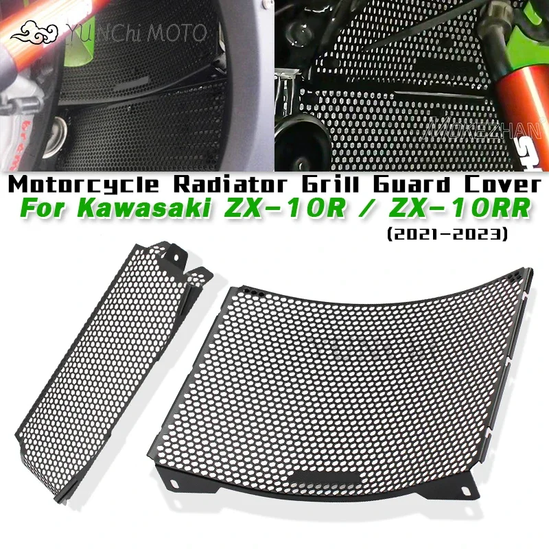 

Slip on Kawasaki Ninja ZX-10R / ZX-10RR 2021-2023 Motorcycle Radiator Grill Guard Cover Engine Cooler