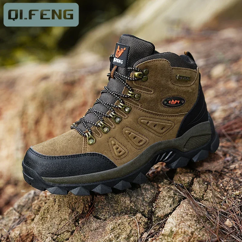 PLUS SIZE Unisex High-Top Adventure Sneakers Trwały uchwyt Antypoślizgowe sznurowane Komfort Idealne do butów turystycznych na świeżym powietrzu Obuwie męskie