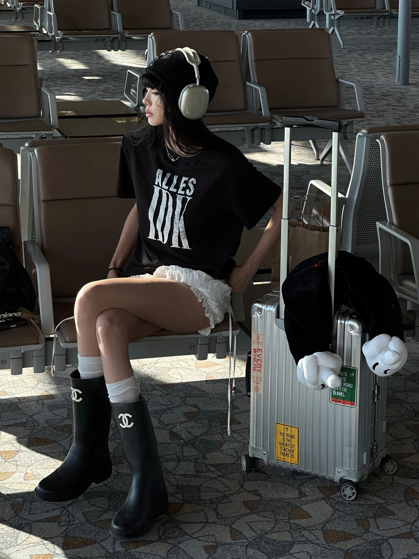 Loose Short Sleeve Women's T-shirt Black Print Casual Style Summer Fashion Warden  Dark Moment Comfortable Cotton Top