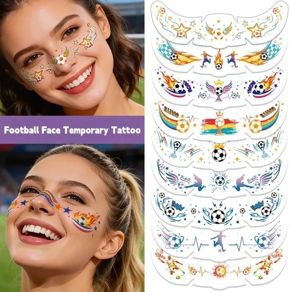 Sports Event Match Football Face Temporary Tattoo Freckle Makeup Y2k Spicy Girl Soccer Freckle Tattoo for 6Pcs