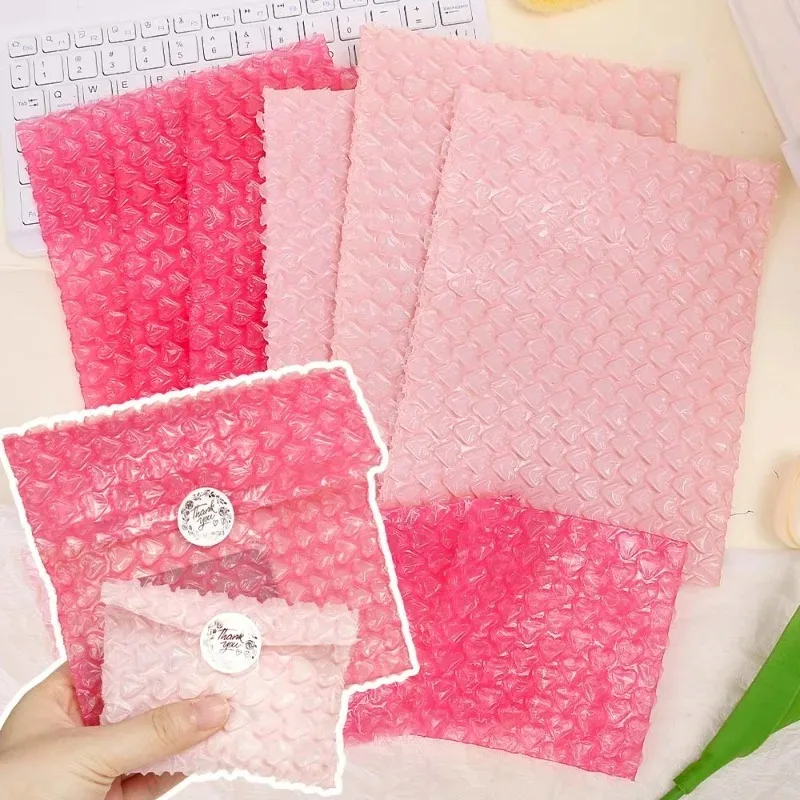 20-5PCS Blase Mailer Rosa Liebe Blase Taschen Selbst Dichtung Gepolsterte Umschläge Geschenk Lagerung Büro Blase Umschlag Mail verpackung Fall