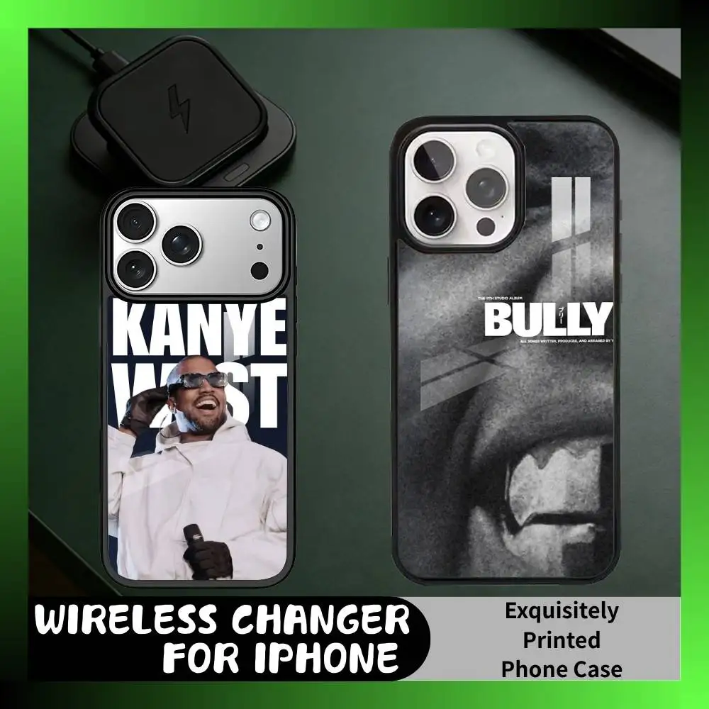 K-Kanye B-BULLY Ye Rapper Themed Art  Phone Case For iPhone17,16,15,14,13 Plus,Pro Max Magnetic For Magsafe Wireless Charging