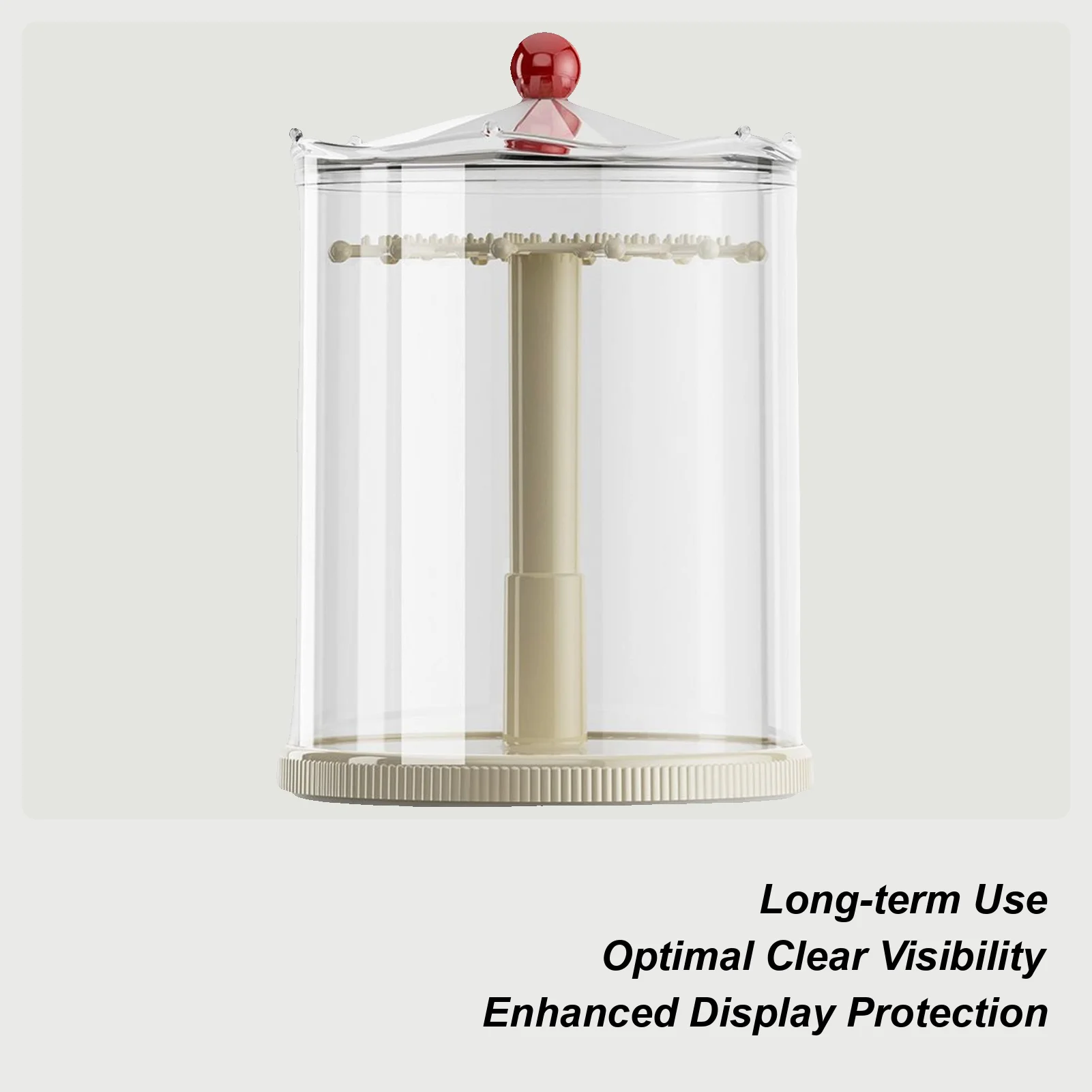 

Doll Cases For Display Figure Clear Storage Showcase Dust-proof Rotatable Enclosed Doll Cases For Bedroom Bathroom Home Decor