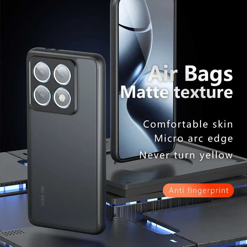 Case For Xiaomi 14T Pro  Luxury Qijia Transparent Skin-friendly Matte Cover For Xiaomi 14TPro Shockproof Bumper Funda