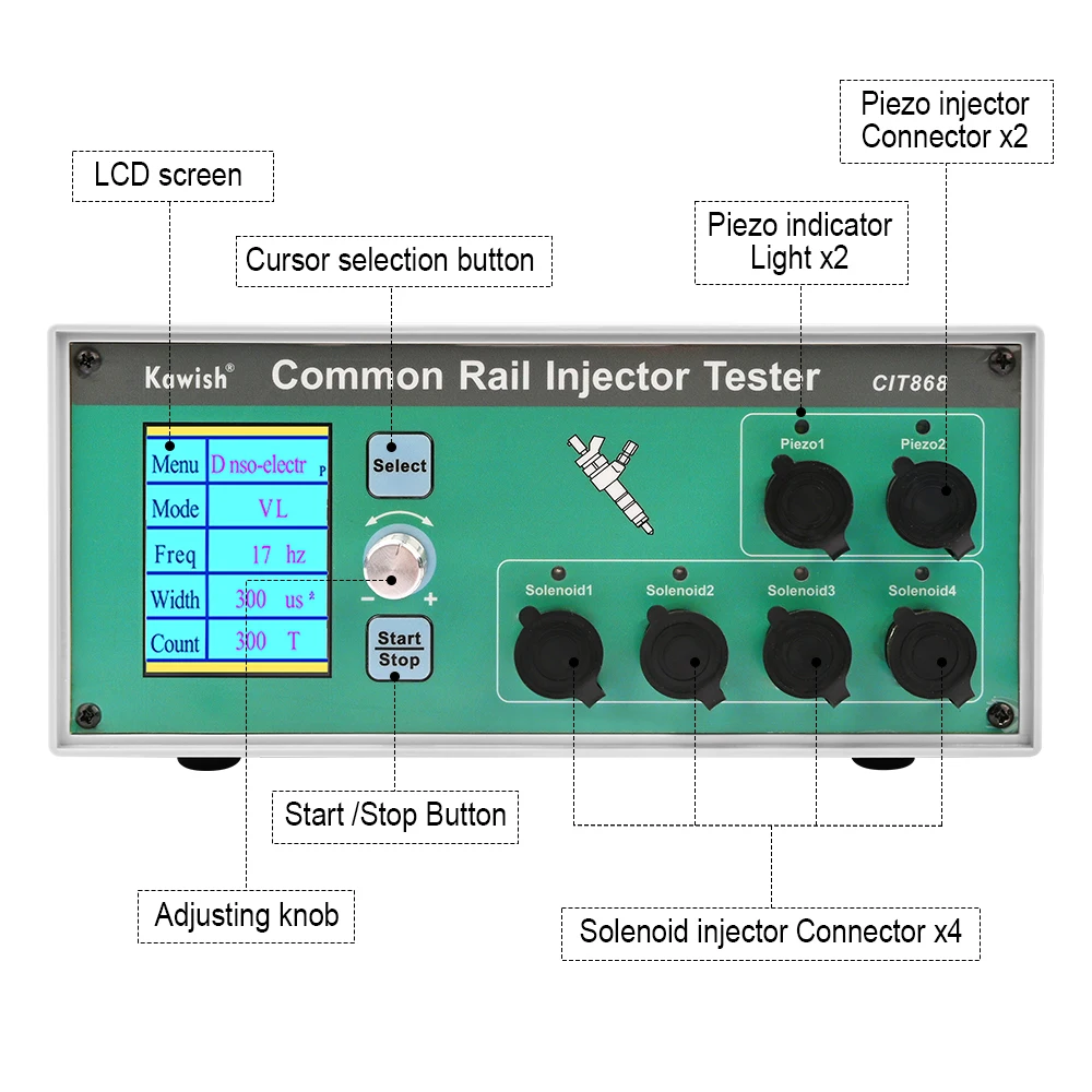 Upgrade CIT800 CIT868 4 Channels Diesel Common Rail Injector Tester  2PCS Piezo Injector Tester Injector Driver Injector Clean