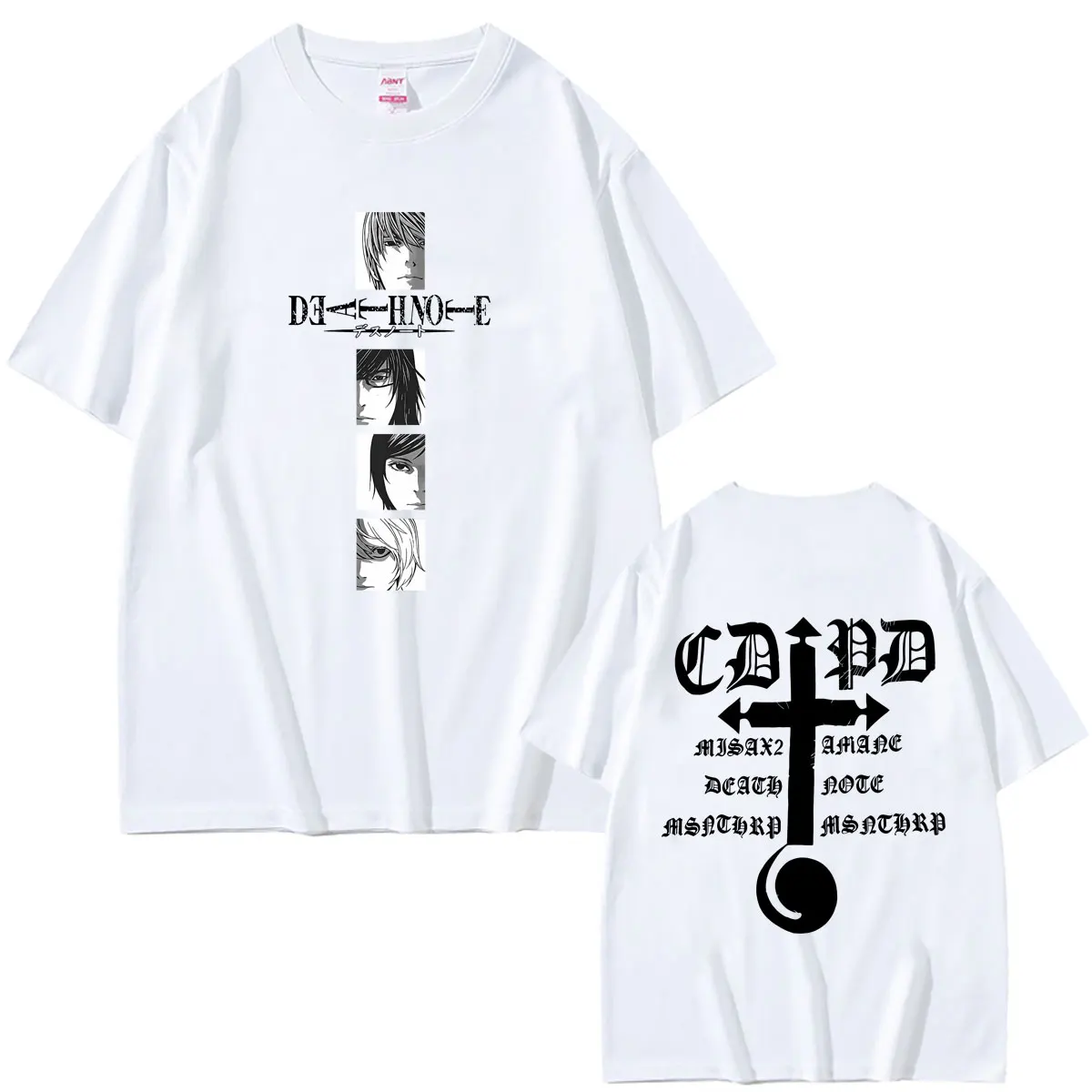 Anime Death Note Misa Stilvoll Bedrucktes T-Shirt für Männer und Frauen, Manga Gothic Rock Skelett T-Shirt, Unisex Y2k Lässiges Oversize-T-Shirt – Detail 5