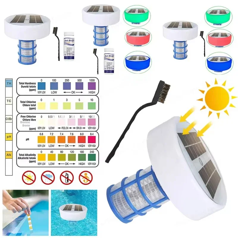

Solar Powered Pool Ionizer Cleaner Swimming Pool SPA Fountain Cleaning Equipment Outdoor Swimming Pools Tub Water Purifier