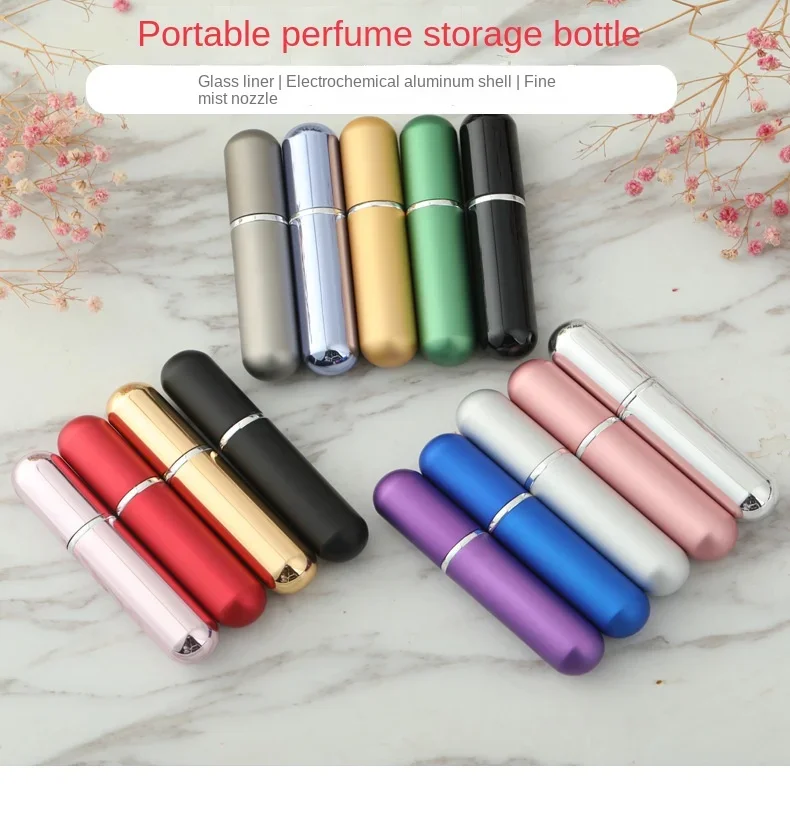 Mini Bouteille de sexuellement en Aluminium, Flcopropriété Pulvérisateur, Conteneur avec Atomiseur HI pour Voyage, 5ml, 5 Pièces