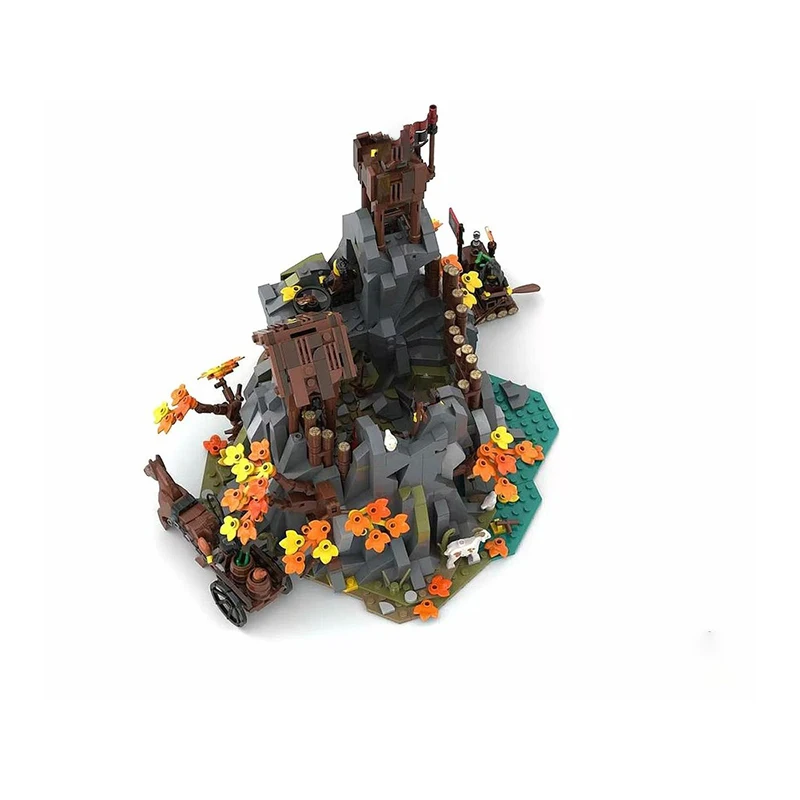 1341ピース MOC 中世建築 泥棒ガバスの要塞町モデル DIY 組み立てブロックおもちゃ - 子供の誕生日プレゼント