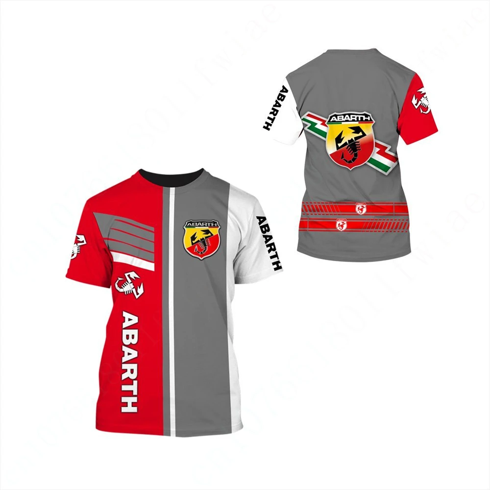 Homens e mulheres Abarth Anime camiseta extragrande, secagem rápida, manga curta, blusa casual, roupas unissex, Harajuku