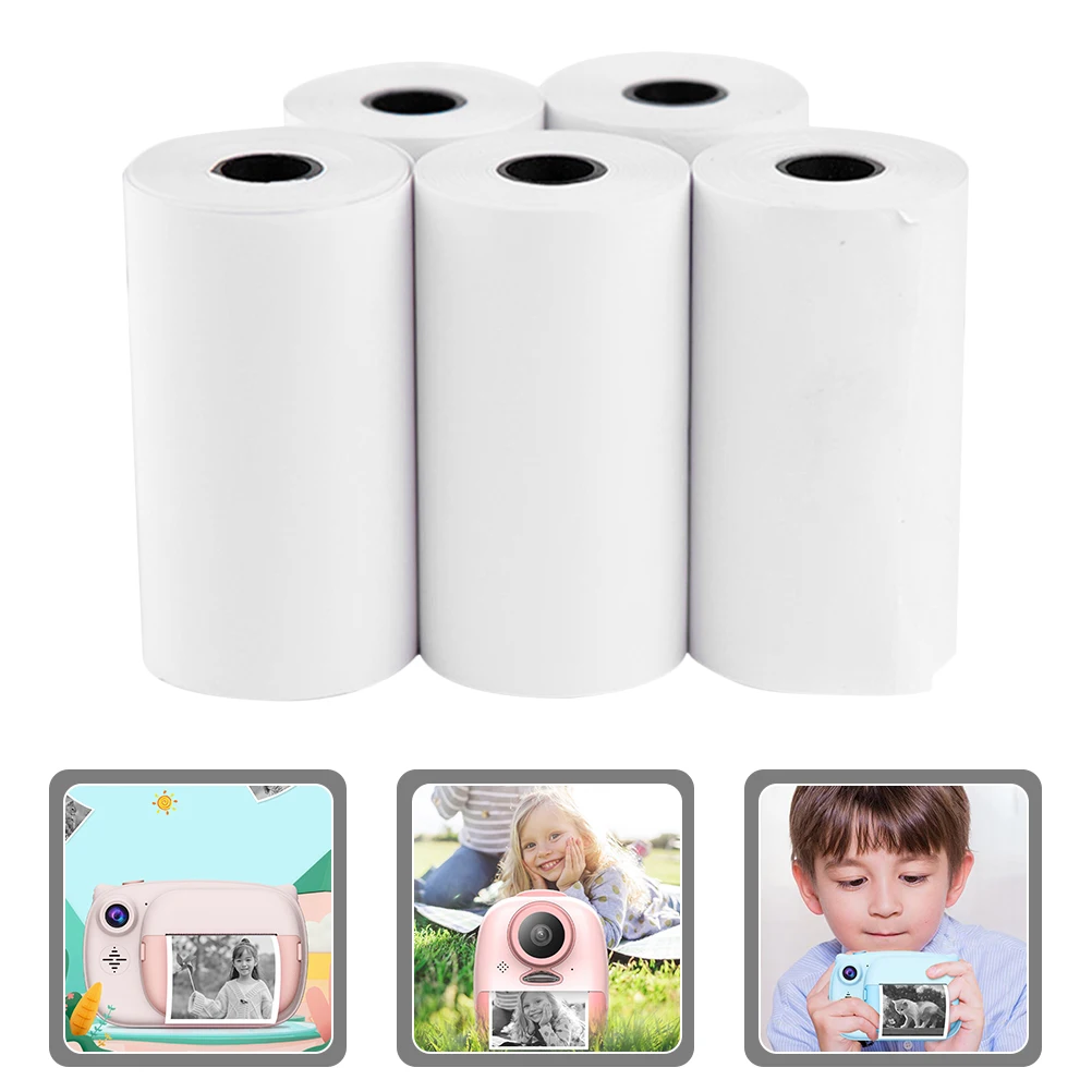 

5 Rolls Thermal Printing Paper for Kids Camera High Grade Smooth Clear Office Supermarket Shop Hotel Company