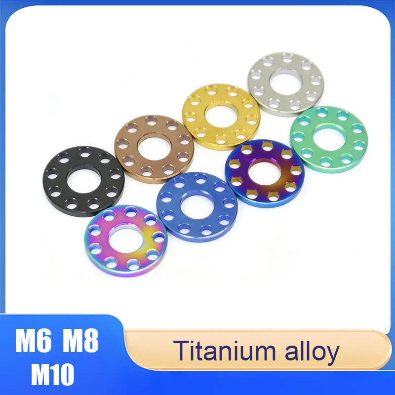

2-5pcs Titanium Drilled Bolt Spacer M6 M8 M10 Nine Hole Gaskets Flat Washers for Motorcycl Decoration Bolt Spacer