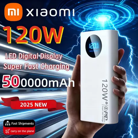 Xiaomi 120W 50000mAh Power Bank PD Super Fast Charging Portable Power Bank High Capacity External Battery With Digital Display