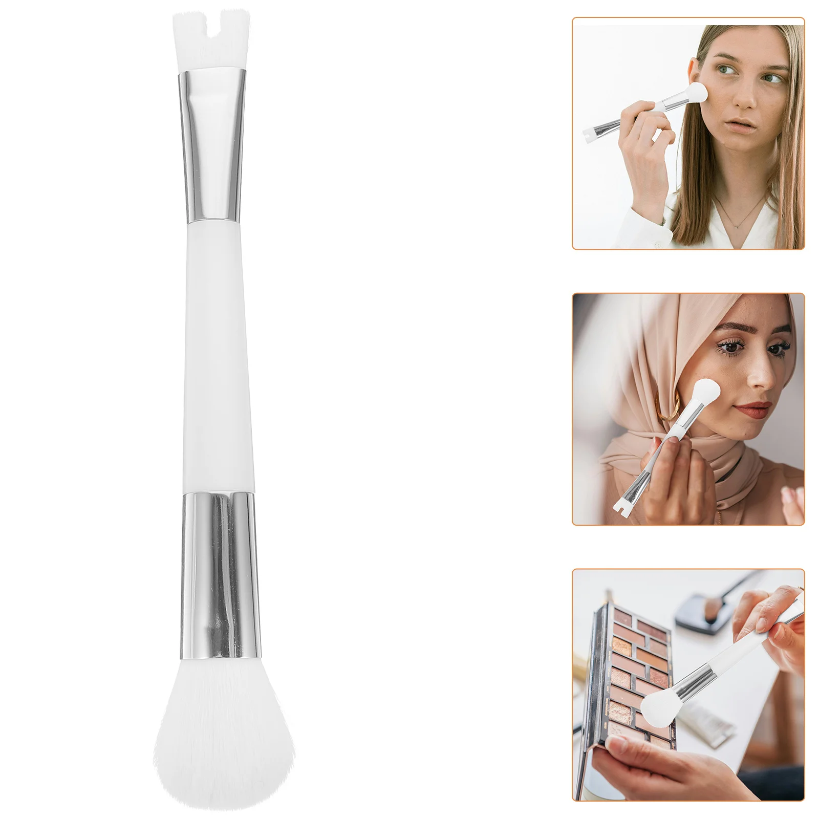 Brosse à poudre libre pour ombre de nez, double extrémité, Portable, légère, pour maquillage du visage, surligneur, fond de teint, correcteur, outil de maquillage