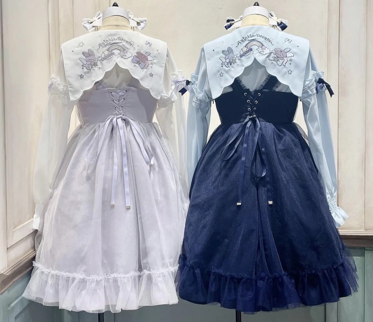 Japanse Mijn Stijl Zoete Borduren Pop Kraag Boog Flare Lange Mouw Single Breasted Losse Veelzijdige Shirts Tops Dames Lente