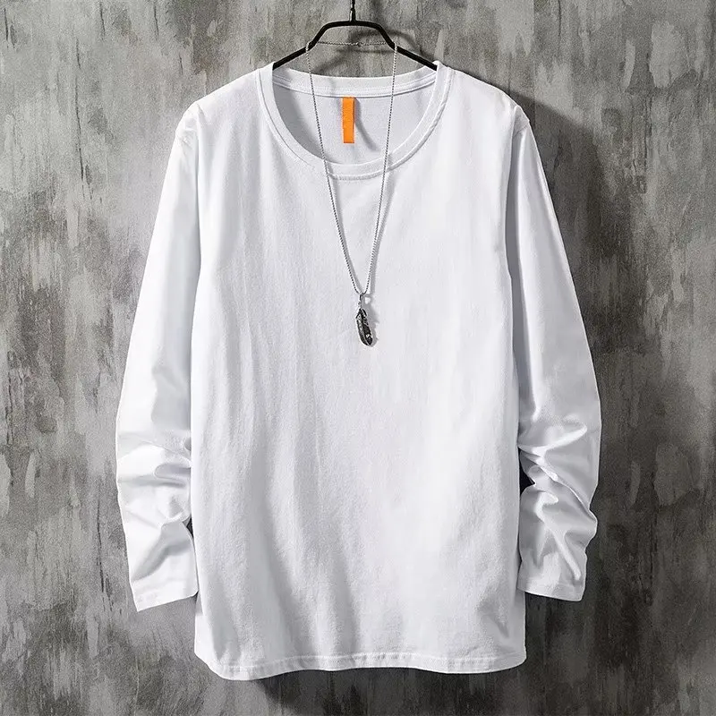 2023 New 100% Cotton Oversize Men's Women T-shirt ManLong Sleeves Pure Color Men T Shirt T-shirts ForMale Female Streetwear