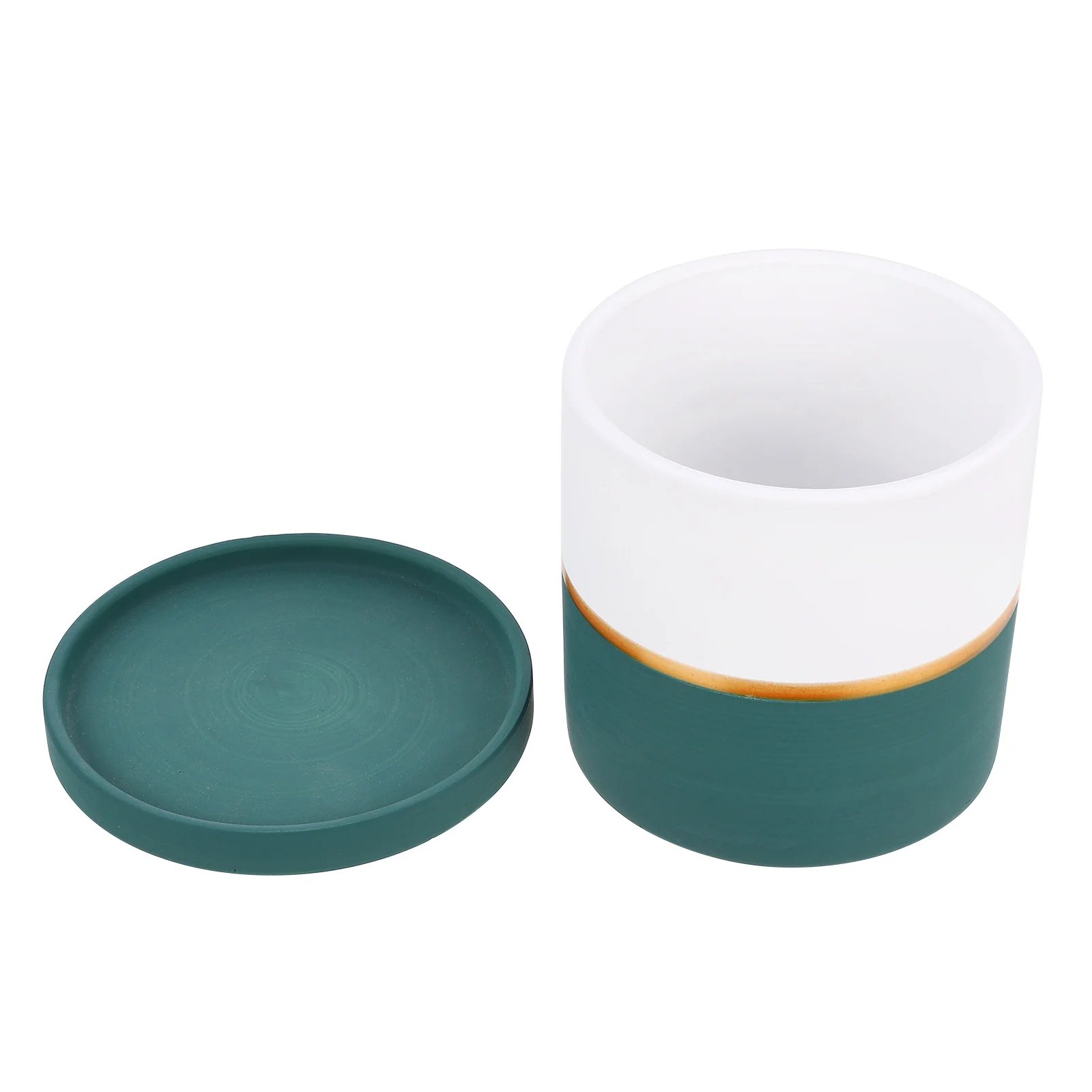 

Golden Rim Ceramic Flower Pot with Smooth Finish for Home Office Decor Succulents Plant Container Glazed Planter for Indoor