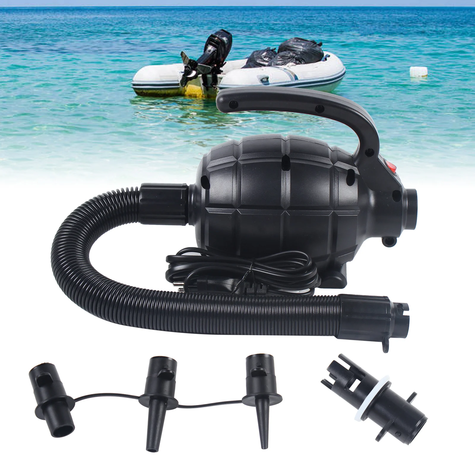 Electric Air Pump Blower Inflatable Pump With 4 Nozzles for Inflatable Boat Mattress 600W 220V