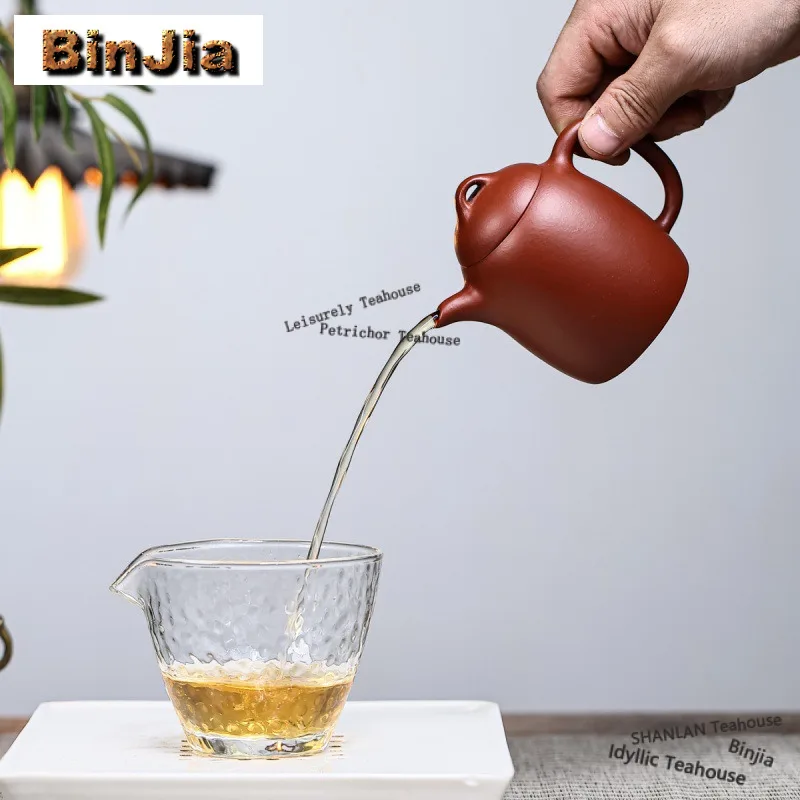 180ml Aesthetic Yixing Purple Clay Teapots Handmade Qin Quan Pot Raw Ore Dahongpao Mud Kettle Chinese Zisha Tea Set Collection