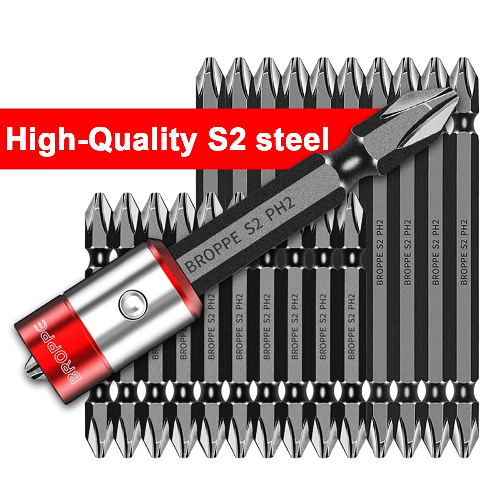 

Double-Headed Cross Electric Screwdriver Bit S2 Steel Extended Magnetic Screwdriver Bit Wind Bit Ph2, Length 65mm 100mm 150mm