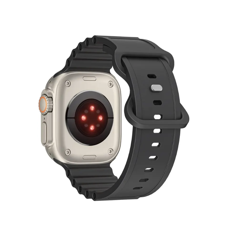 Ocean Silikonarmband für Apple Watch Ultra 3 2 1 49mm Atmungsaktives Armband Serie 9 8 7 6 5 4 SE 45mm 44mm 42mm Armbänder – Detail 7